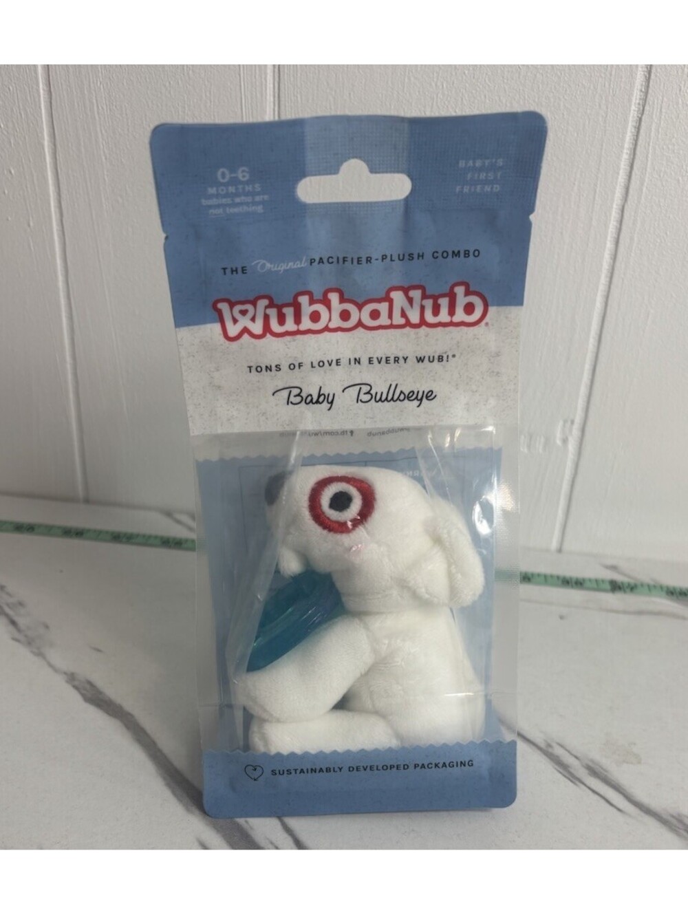WubbaNub Target Bullseye Dog Pacifier Plush NEW SEALED Baby Newborn Baby shower